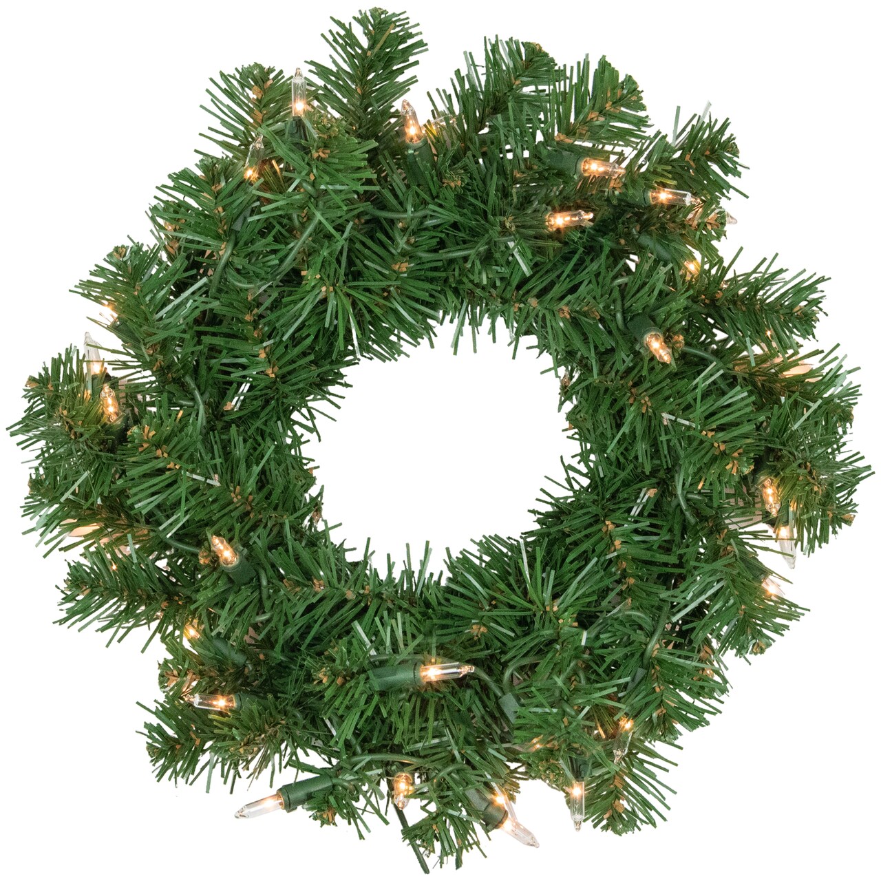 Northlight Pre-Lit Deluxe Dorchester Pine Artificial Christmas Wreath - 16" - Clear Lights